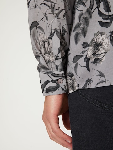 DAN FOX APPAREL Regular fit Button Up Shirt 'Francesco' in Grey
