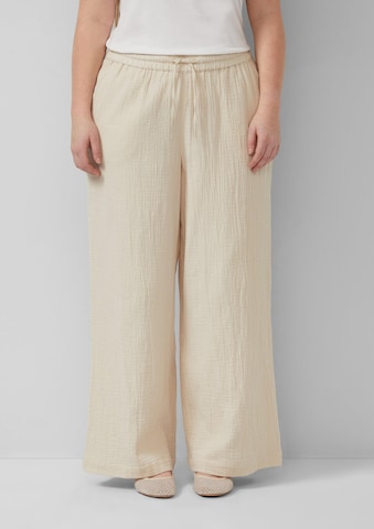Wide Leg Pantalon QS en beige