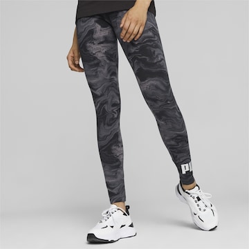 PUMA - Skinny Calças de desporto 'Ess + Marbleized' em preto: frente