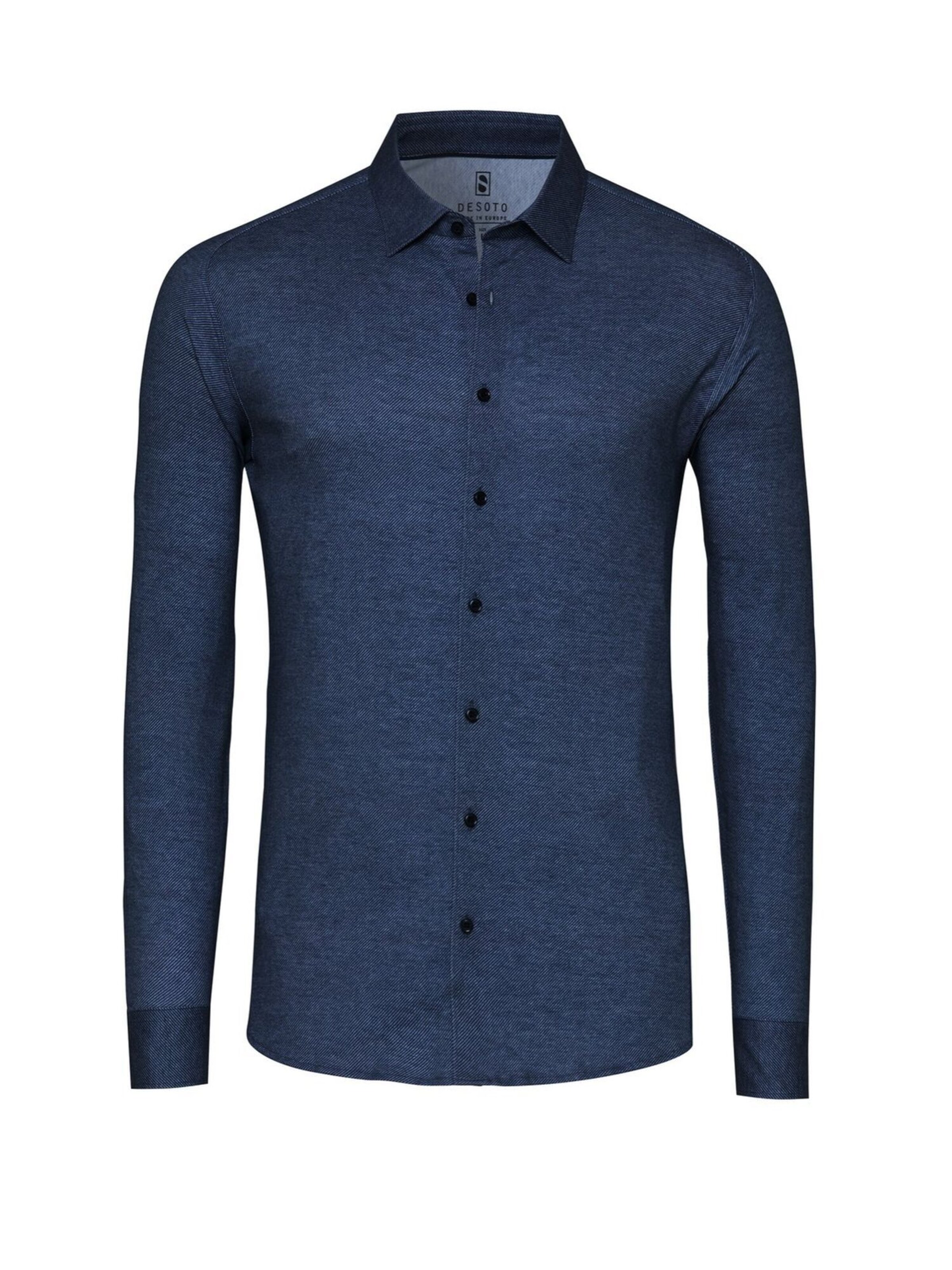 DESOTO Slim fit Button Up Shirt in Blue: front