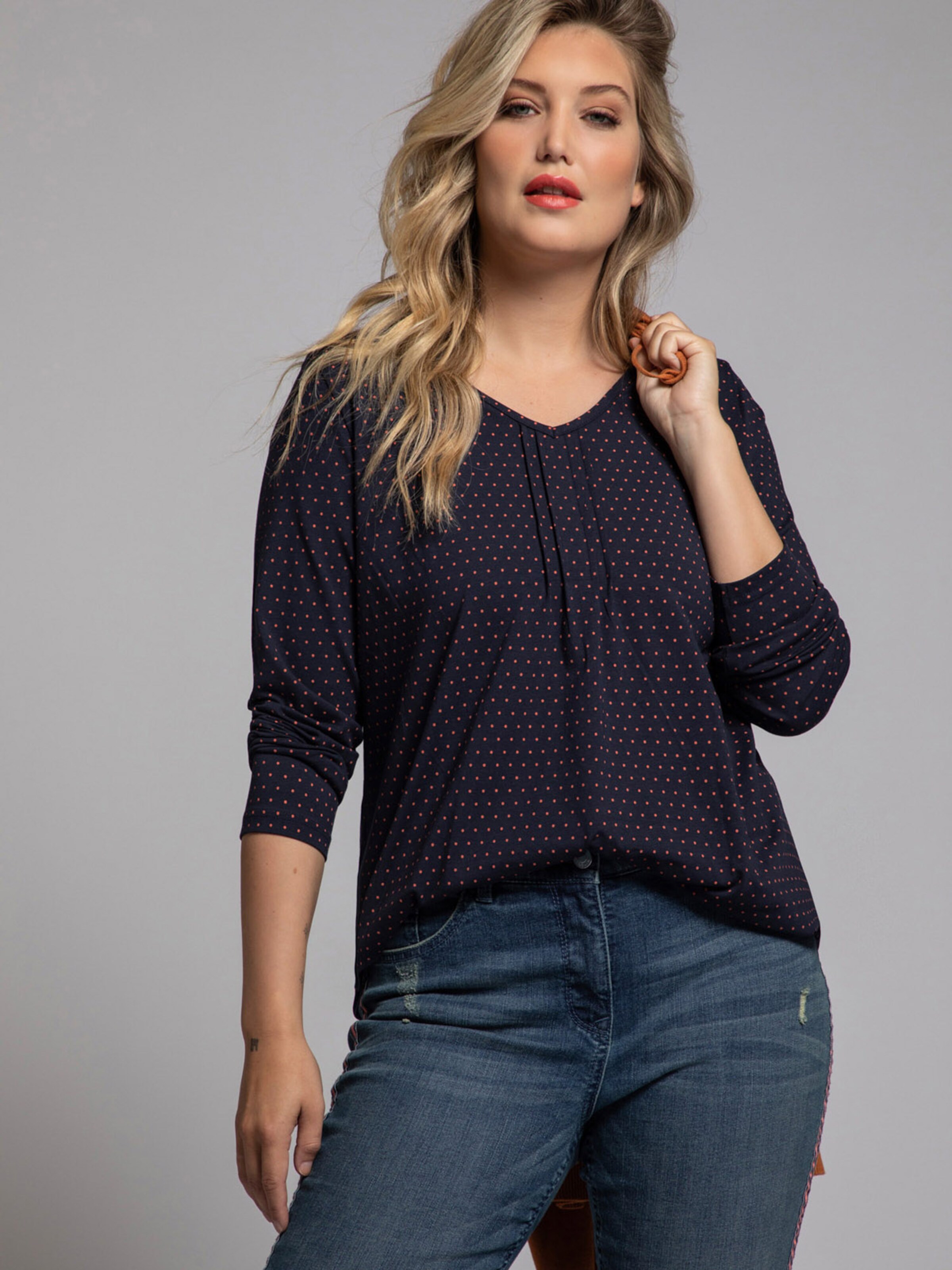 Frauen Shirts & Tops Ulla Popken Shirt in Marine - MD49242 Frauen Shirts & Tops Ulla Popken Shirt in Marine - MD49242