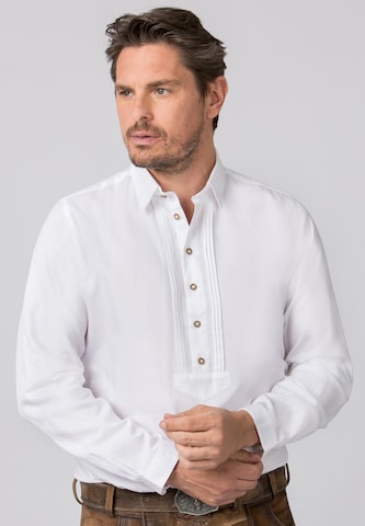 STOCKERPOINT Comfort fit Traditional Button Up Shirt 'Juan' in White: front