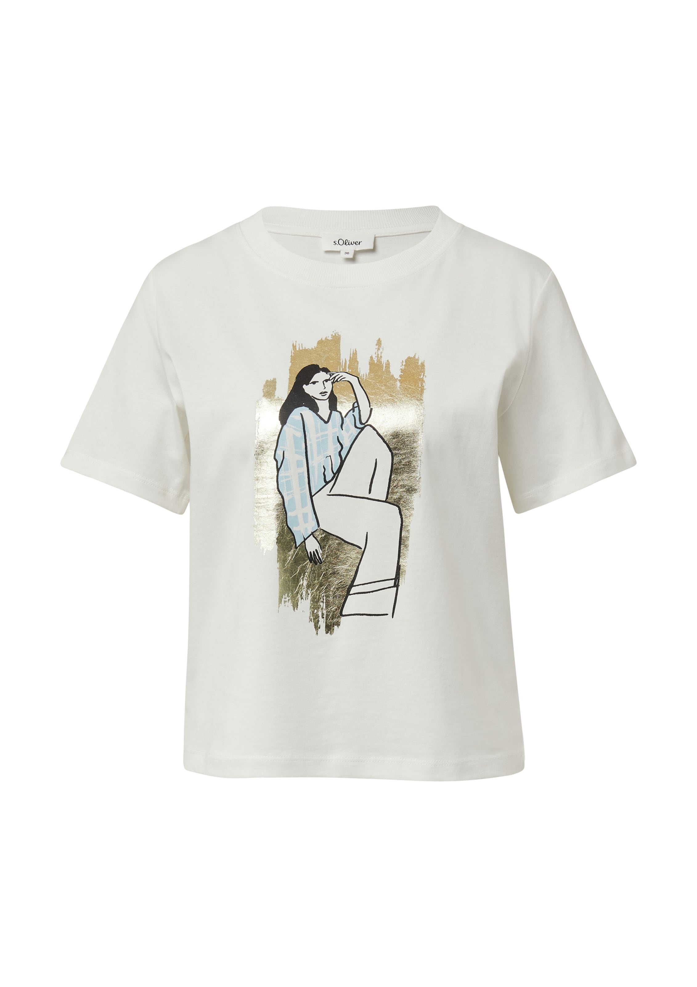 T-shirt s.Oliver en beige : devant