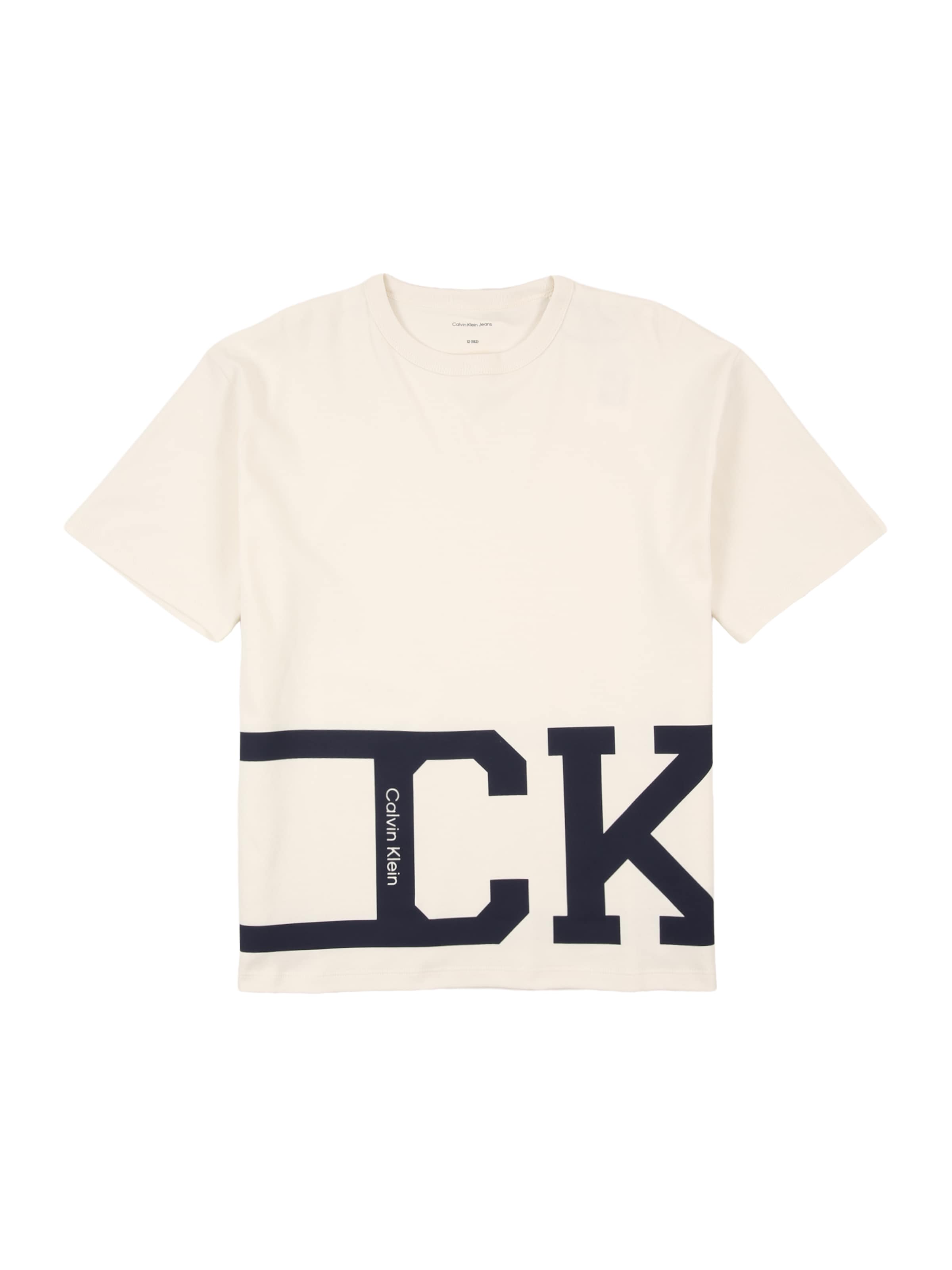 Calvin Klein Jeans Тениска 'VARSITY' в бежово: отпред