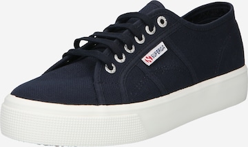 SUPERGA Platform trainers in Blue: front