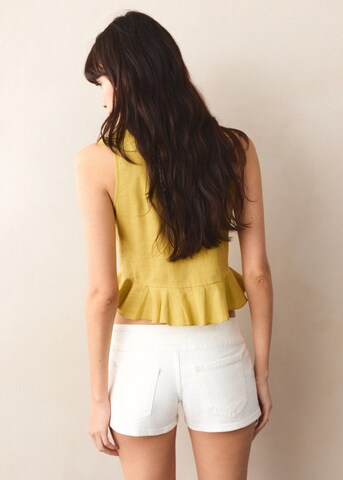 MANGO TEEN Slim fit Pants 'Beat' in White
