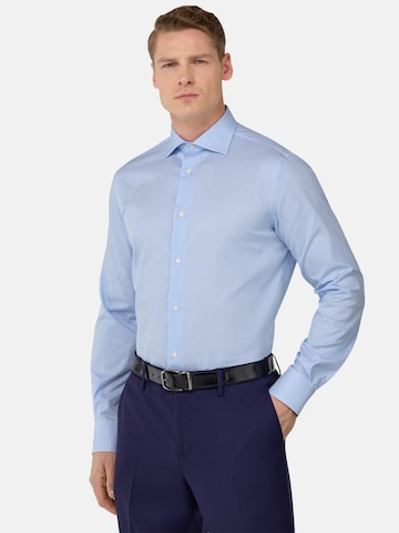 Boggi Milano Regular fit Zakelijk overhemd in Blauw: voorkant