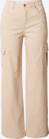 VERO MODA Wide leg Cargojeans 'TESSA' i beige: framsida