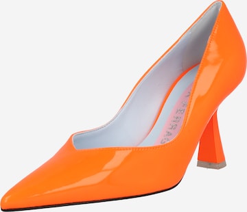 Chiara Ferragni - Sapatos de salto em laranja: frente