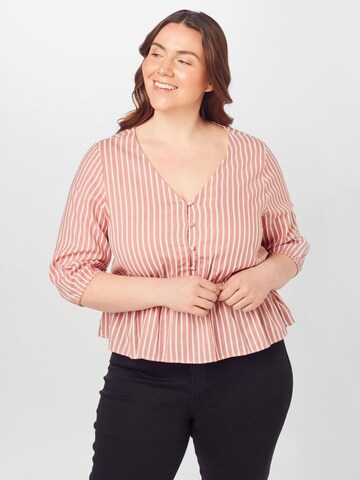 ABOUT YOU Curvy Blouse 'Linn' in Roze: voorkant