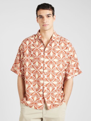 JACK & JONES Comfort Fit Hemd 'MARSHALL CASA' in Beige: Vorderseite