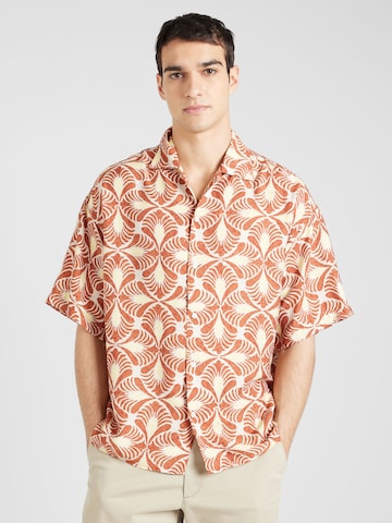 JACK & JONES - Comfort Fit Camisa 'MARSHALL CASA' em bege: frente