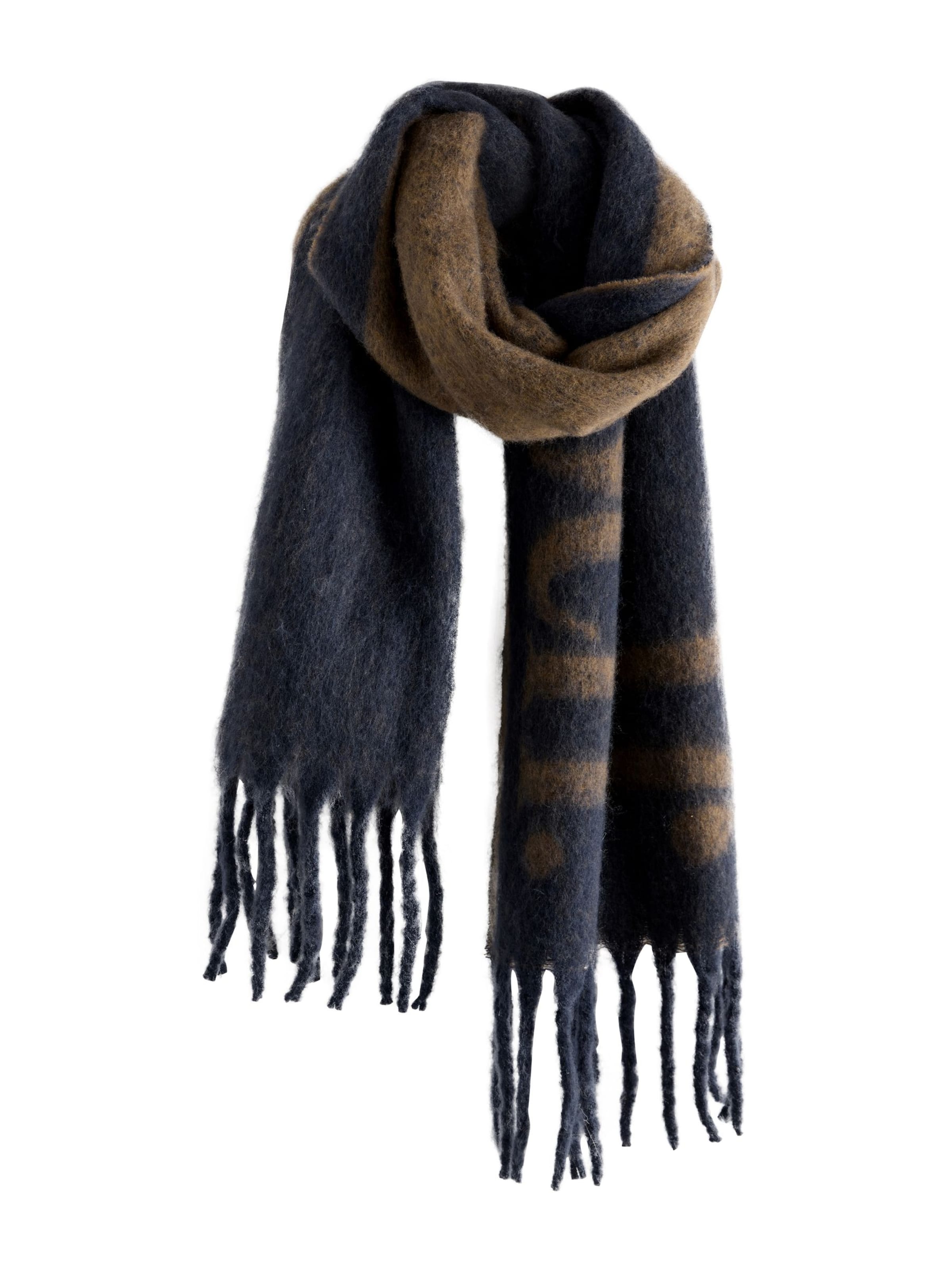 self. Oversized scarf in Blue: front