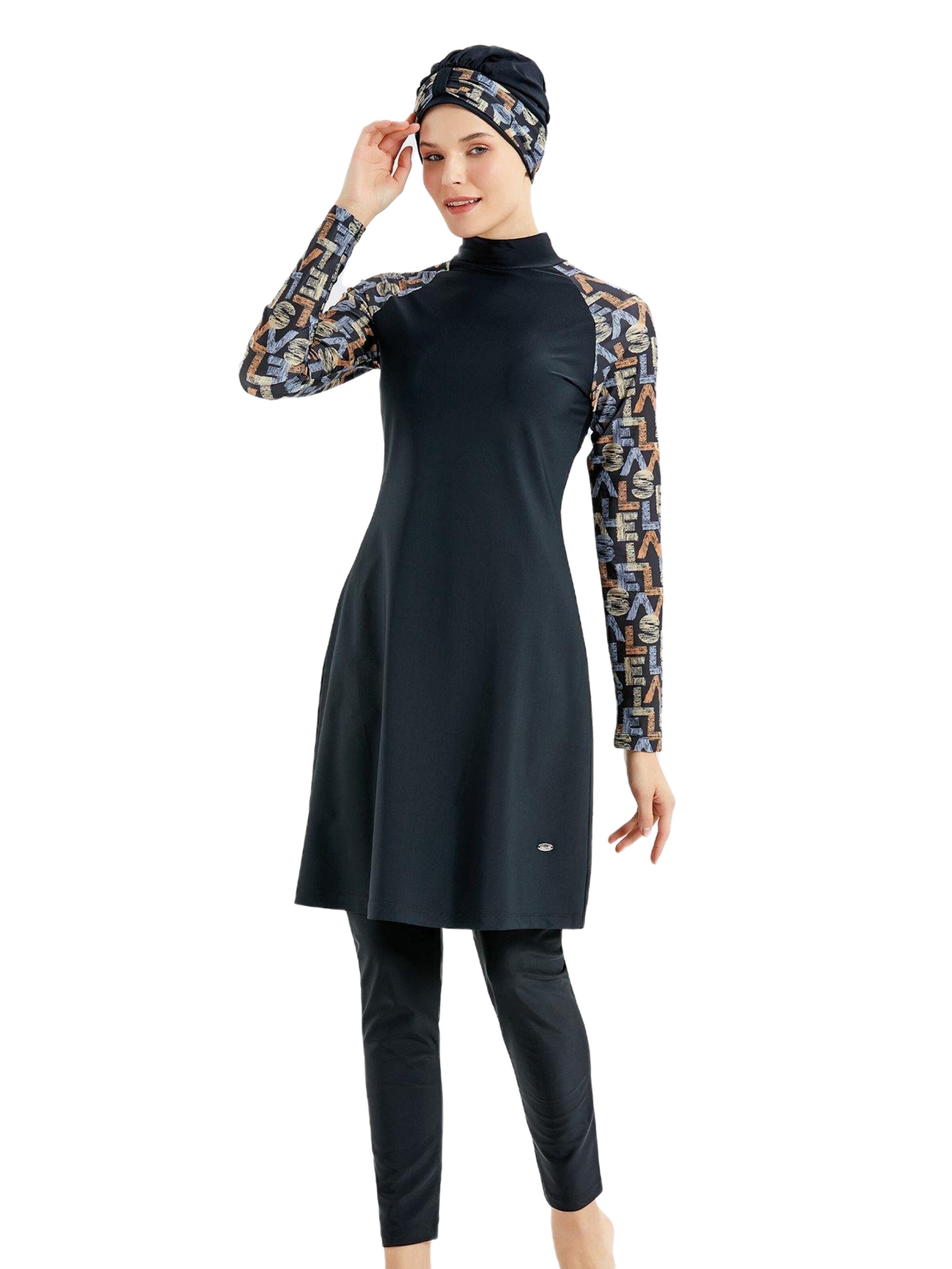 C&City Badpakjurk in Zwart: voorkant