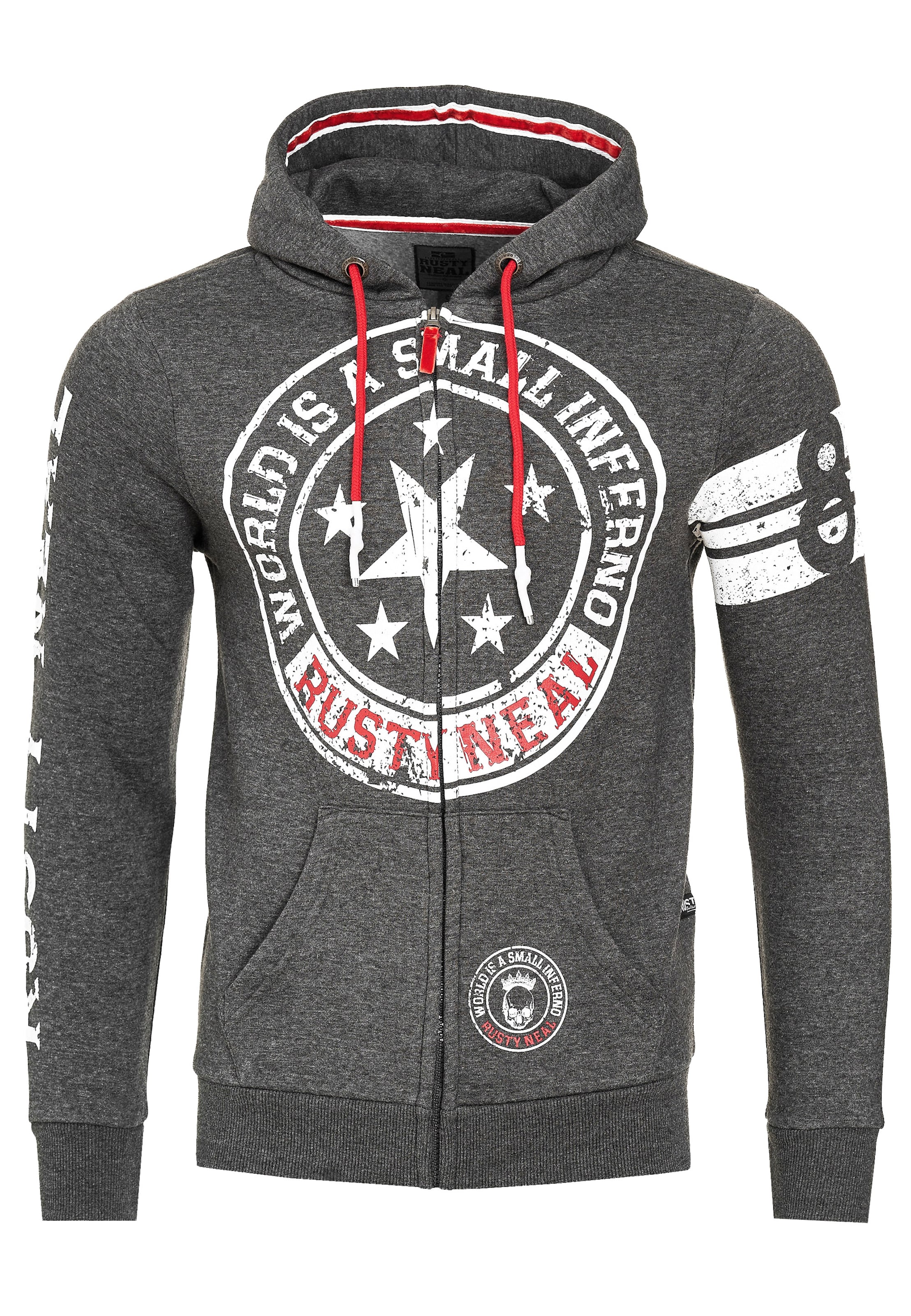 Rusty Neal Sweatvest in Grijs: voorkant
