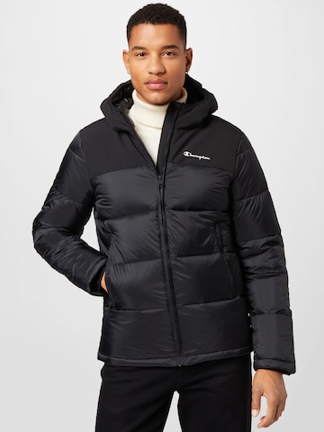 Champion Authentic Athletic Apparel Winter Jacket in Black: front