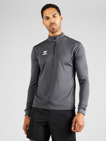 Hummel Sportsweatshirt 'Authentic' in Grijs: voorkant