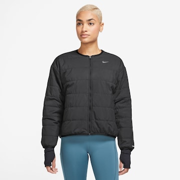 NIKE Athletic Jacket in Black: front