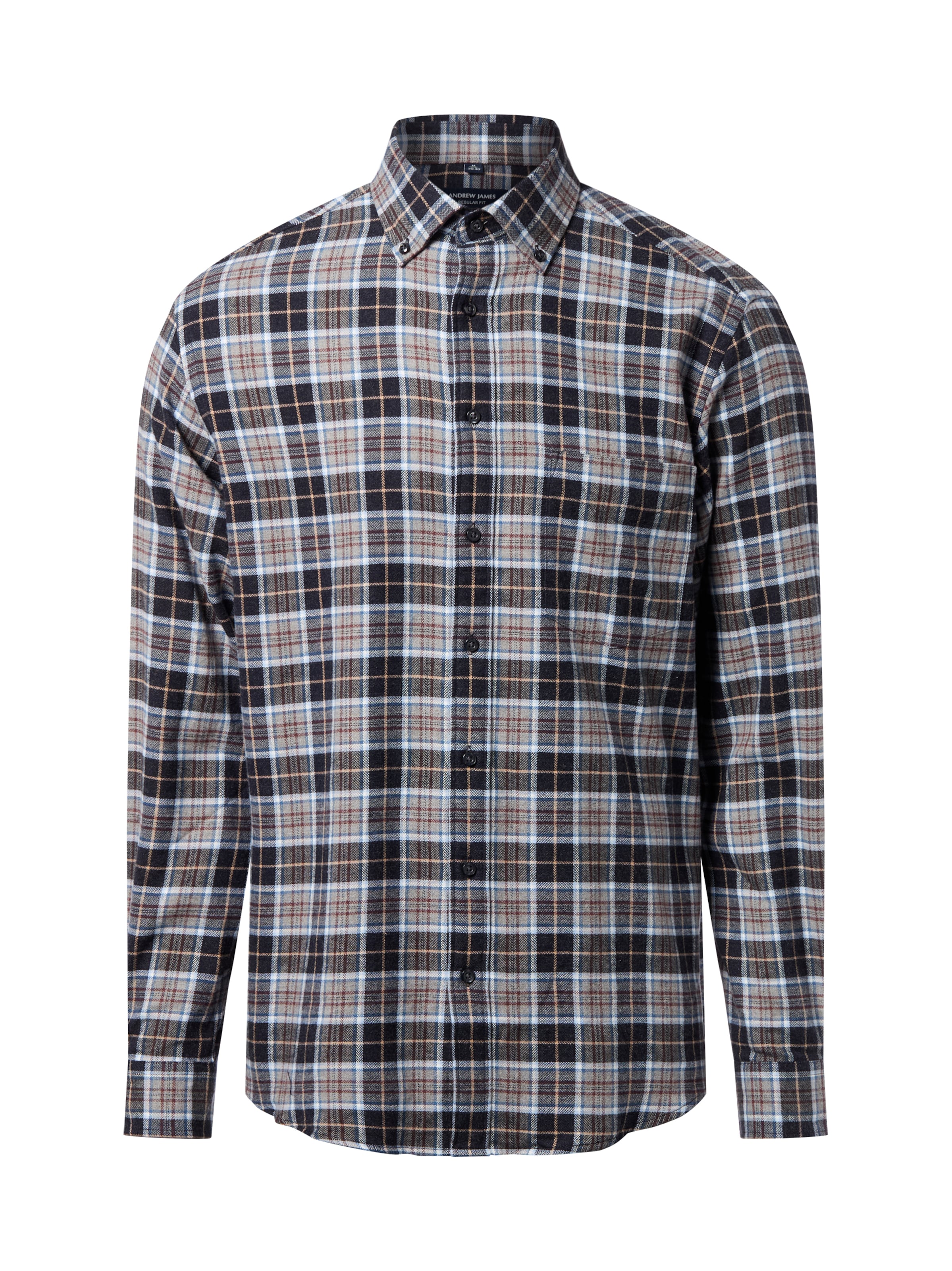 Andrew James Regular Fit Hemd in Grau: Vorderseite