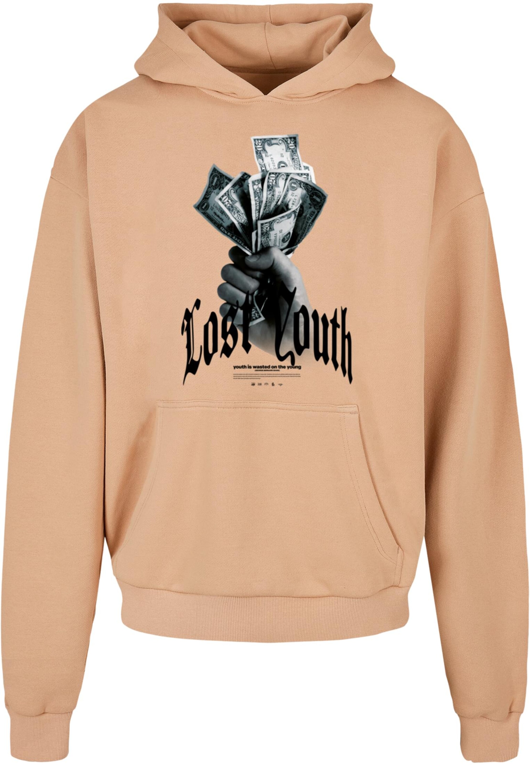 Lost Youth Sweatshirt ' Money V.1 ' in Beige: voorkant