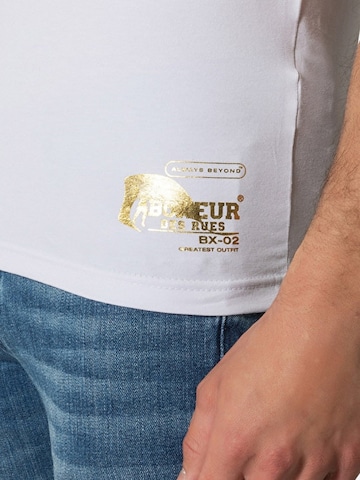 Chemise folklorique 'Herren T-Shirt Slim Fit Boxeur des Rues, Weiß, Goldenes Logo, Premium-Baumwolle' Boxeur des Rues en blanc