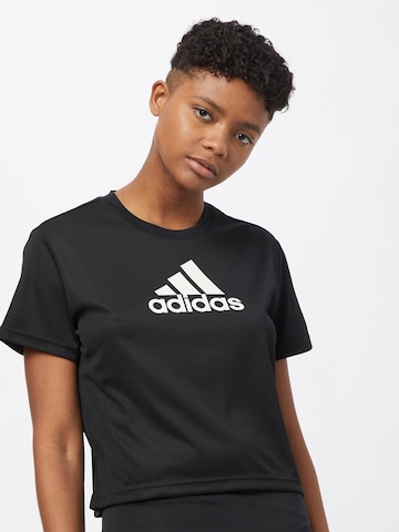 ADIDAS SPORTSWEAR Функционална тениска в черно: отпред