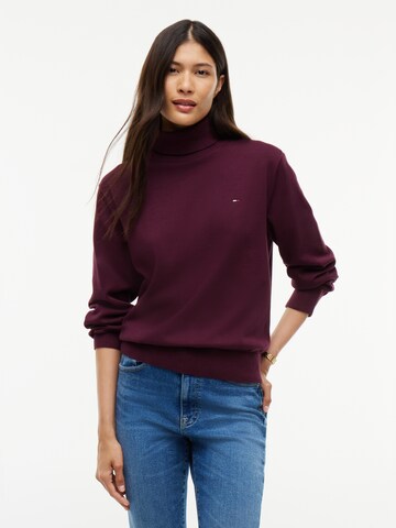 purpurinė Tommy Jeans Megztinis 'ESSENTIAL': priekis