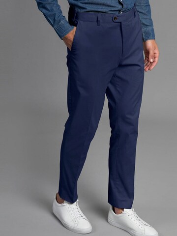 Laurent Vergne Slim fit Chino trousers 'Bruno Cotton Stretch Chino - Navy Blue' in Blue