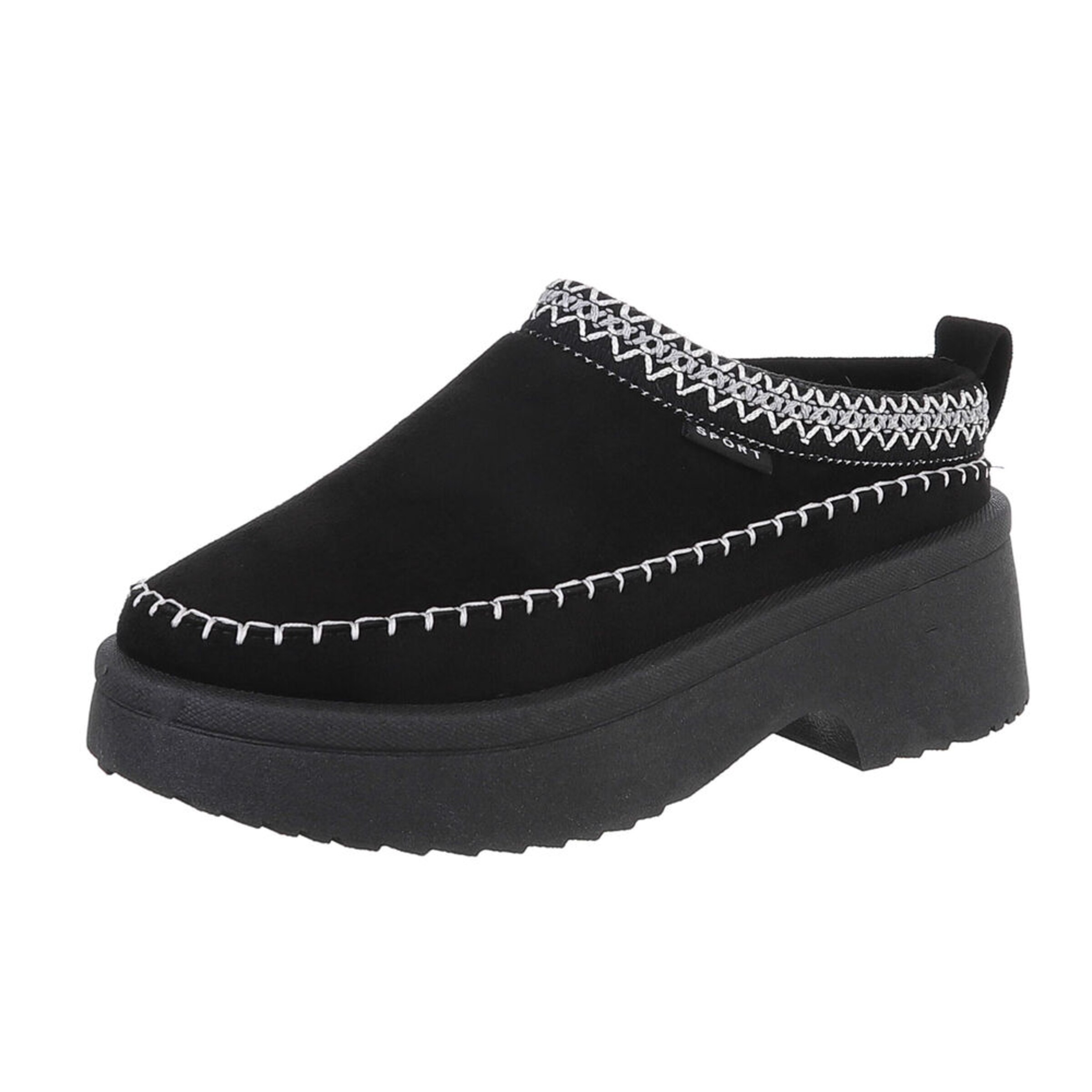 Ital-Design Clogs in Schwarz: Vorderseite