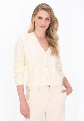 DreiMaster Vintage Knit cardigan in White: front