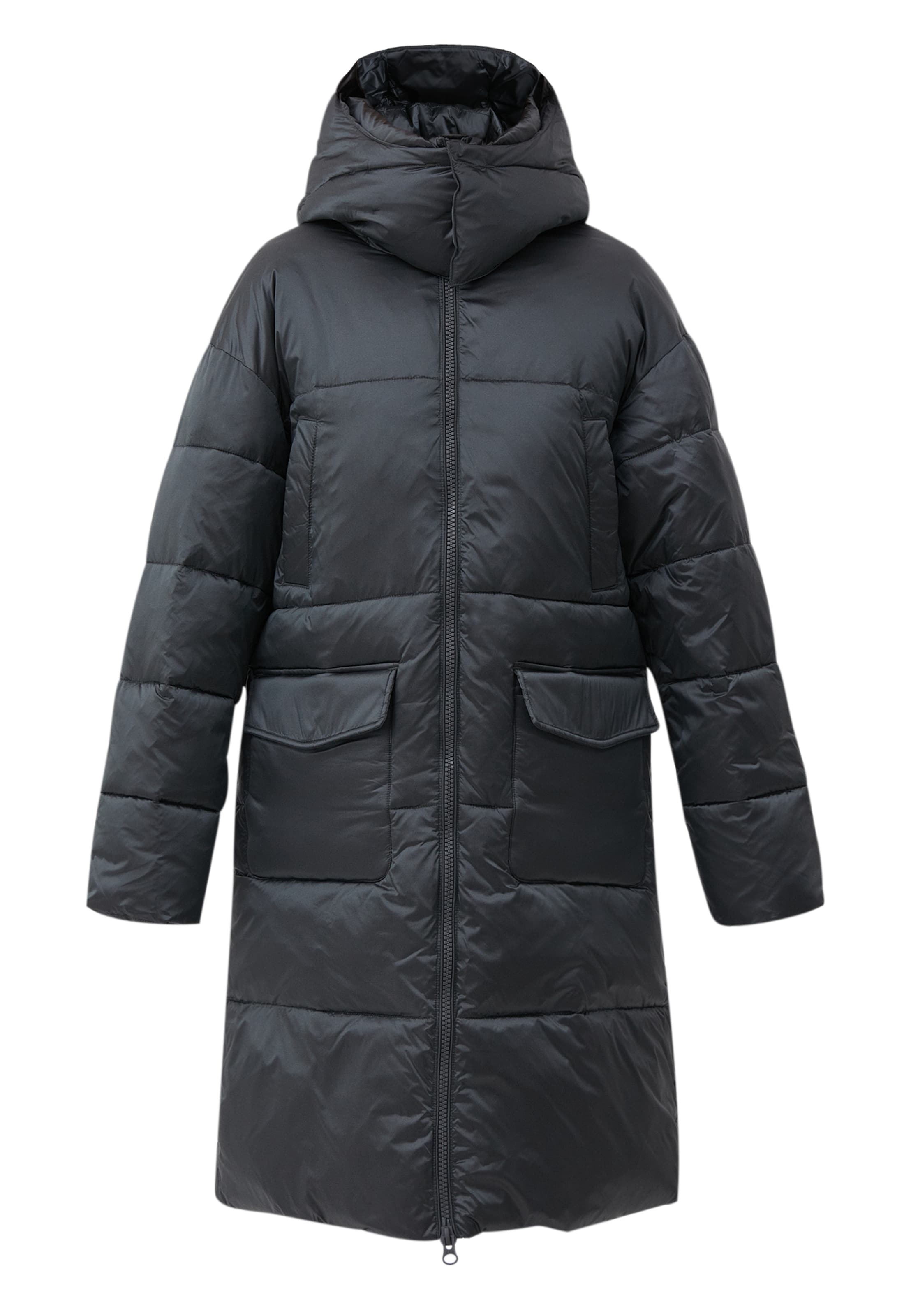 Finn Flare Steppmantel 'Basic' in Grau: Vorderseite