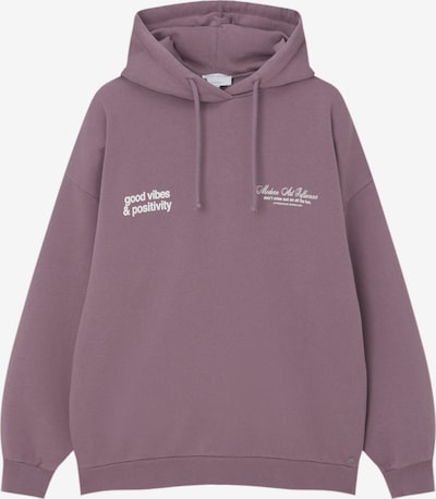 Pull&Bear Sweatshirt in mauve / weiß, Produktansicht