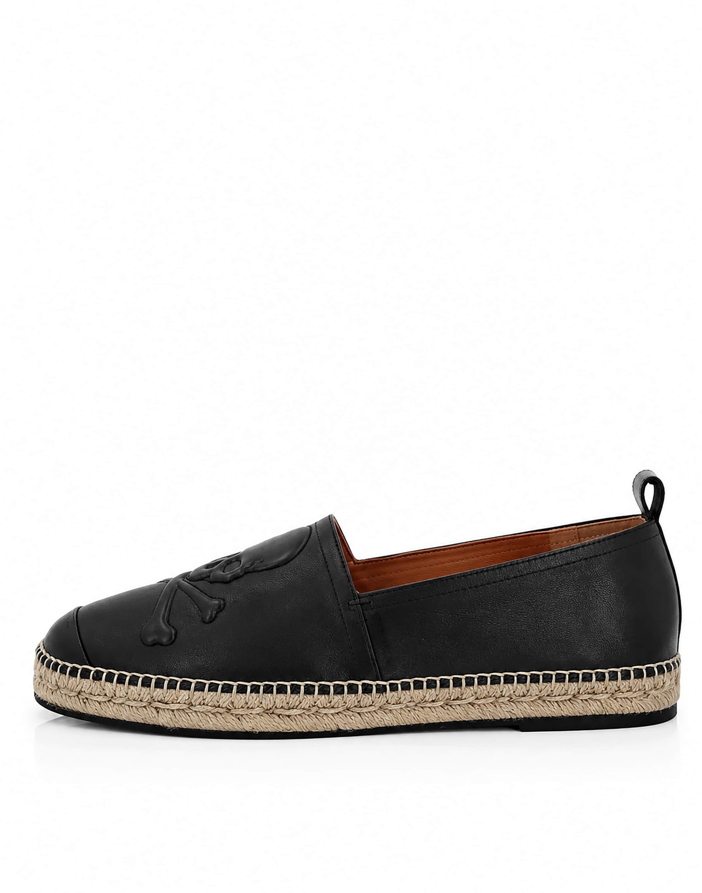 Philipp Plein Espadrilles 'Skull' in Black: front