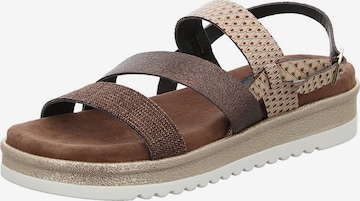 LAZAMANI Strap Sandals in Brown: front