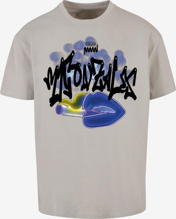 MJ Gonzales T-Shirt 'Kiss' in Grau: predná strana