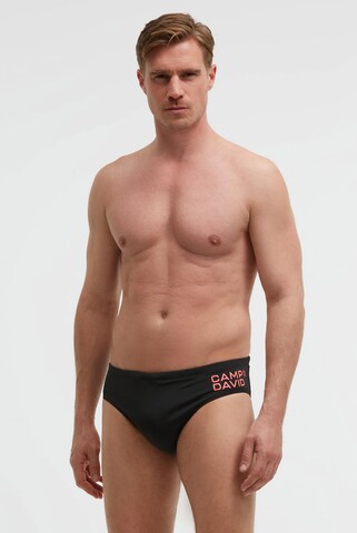 CAMP DAVID Board Shorts in Black: front