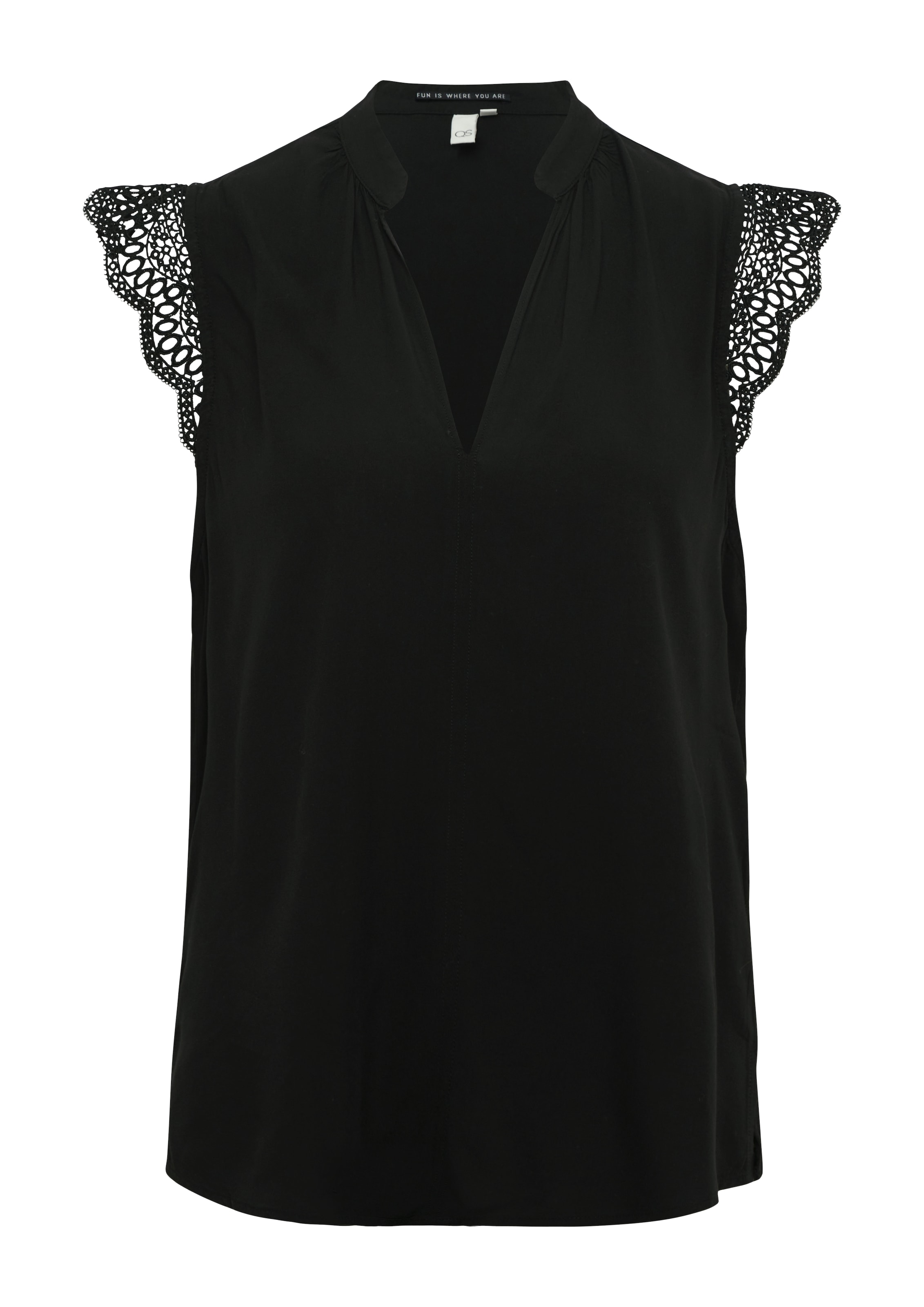 QS Bluse in Schwarz: Vorderseite