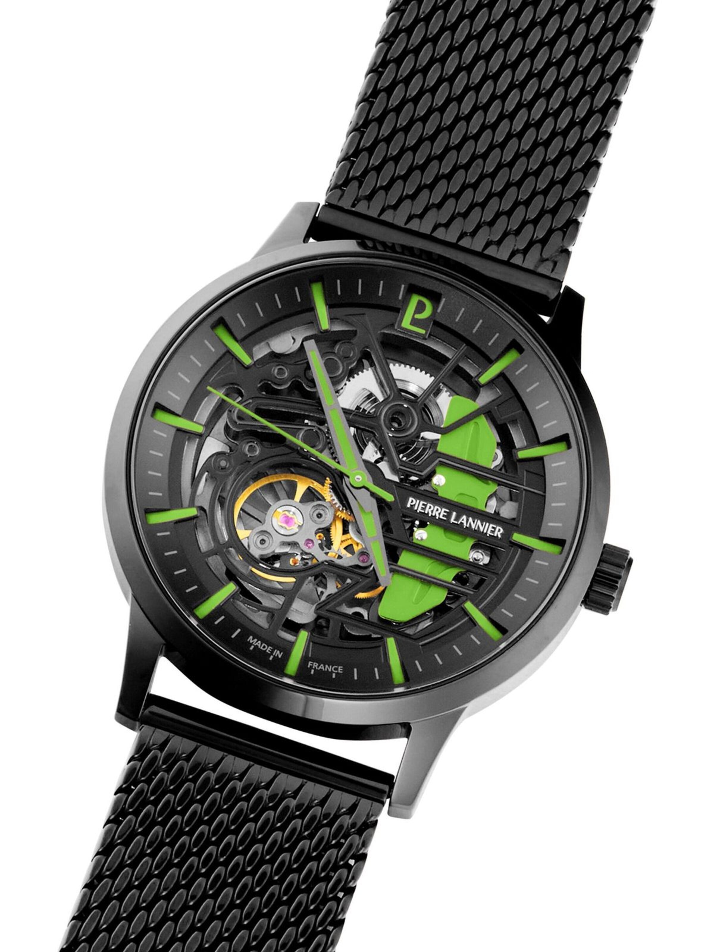 Pierre Lannier Analoog horloge 'Automatic watch Paddock' in Zwart