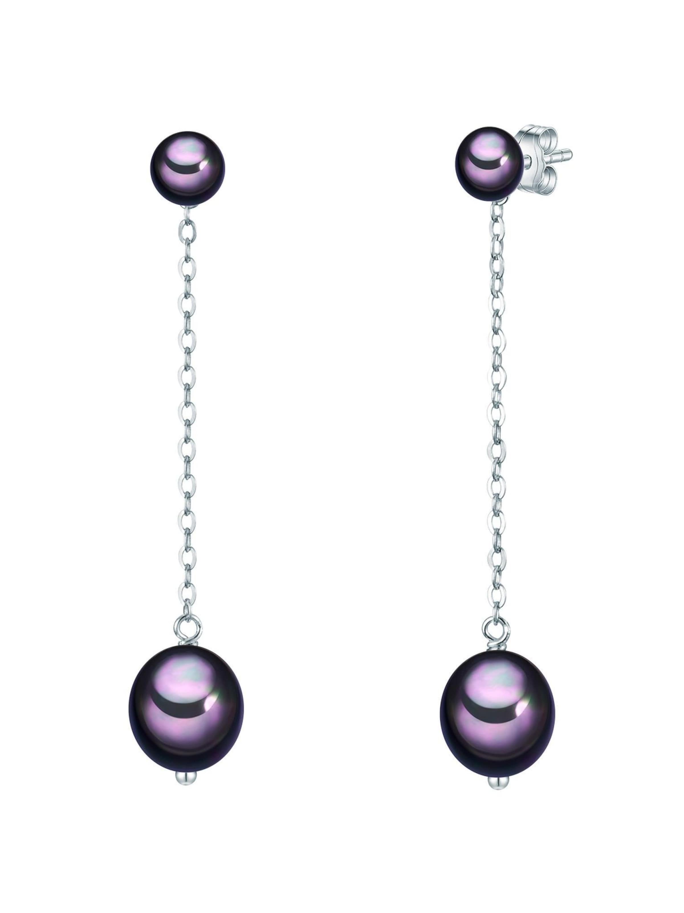 Boucles d'oreilles Valero Pearls en violet : devant