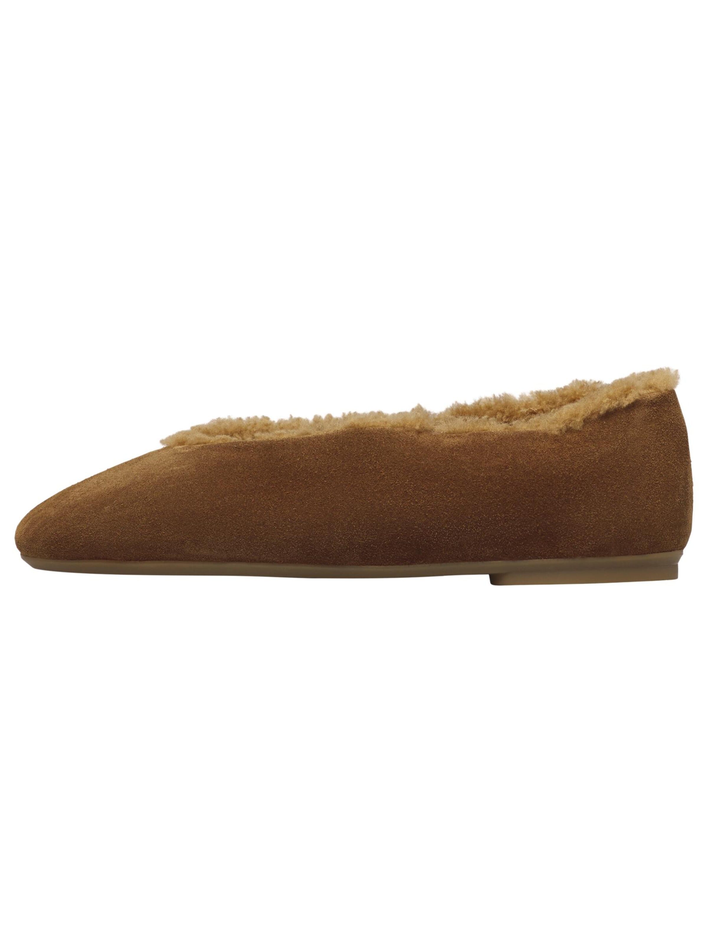 Voile blanche Ballerina 'DOMITILLA FUR' in Bruin: voorkant