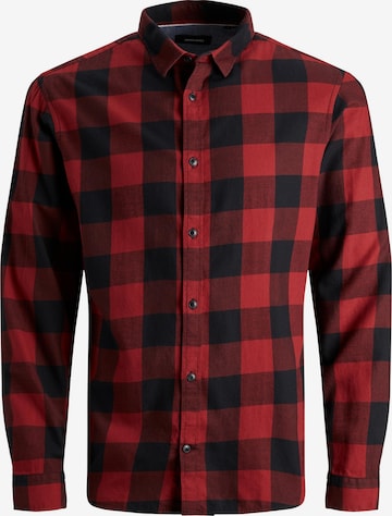 Jack & Jones Junior - Ajuste regular Camisa 'Gingham' en rojo: frente