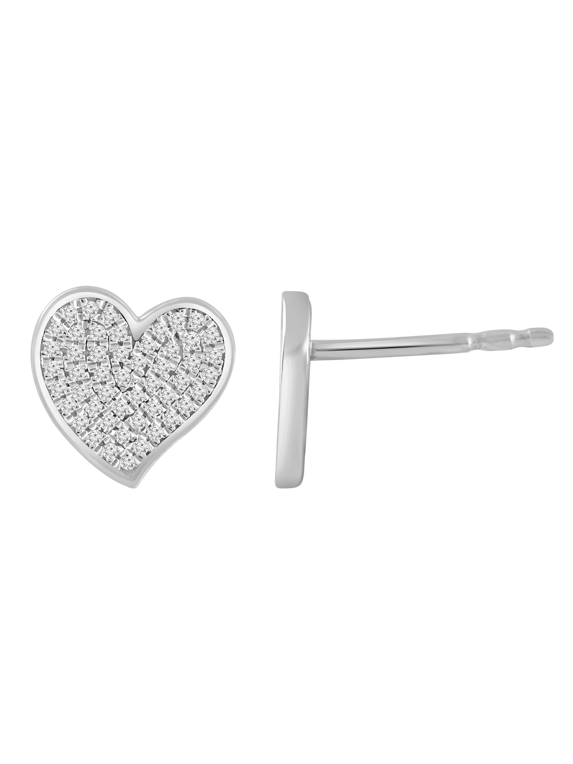 Diamant Exquis - Pendientes 'Ohrringe aus 375 Weißgold mit Diamant' en plata