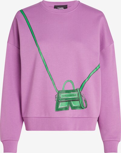 Karl Lagerfeld Sweatshirt 'IKON' i ljusgrön / mörkgrön / orkidé, Produktvy