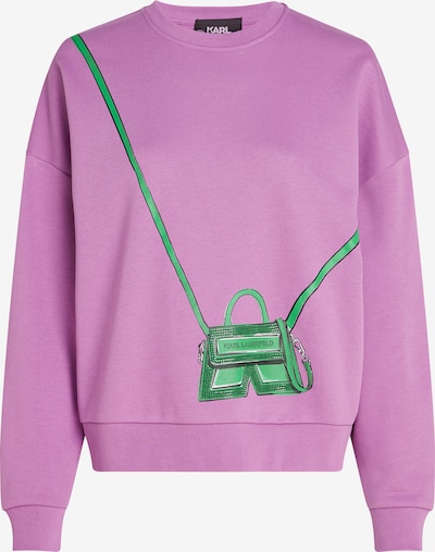 Karl Lagerfeld Sweatshirt 'IKON' i ljusgrön / mörkgrön / orkidé, Produktvy