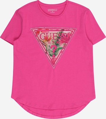 T-Shirt GUESS en rose : devant