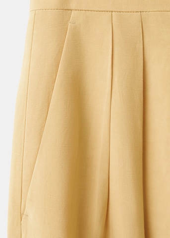MANGO Regular Pleat-Front Pants 'Mojito' in Yellow