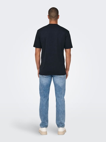 T-Shirt 'KARTER' Only & Sons en bleu