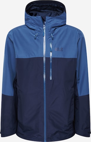 JACK WOLFSKIN - Casaco outdoor 'Peak' em azul: frente