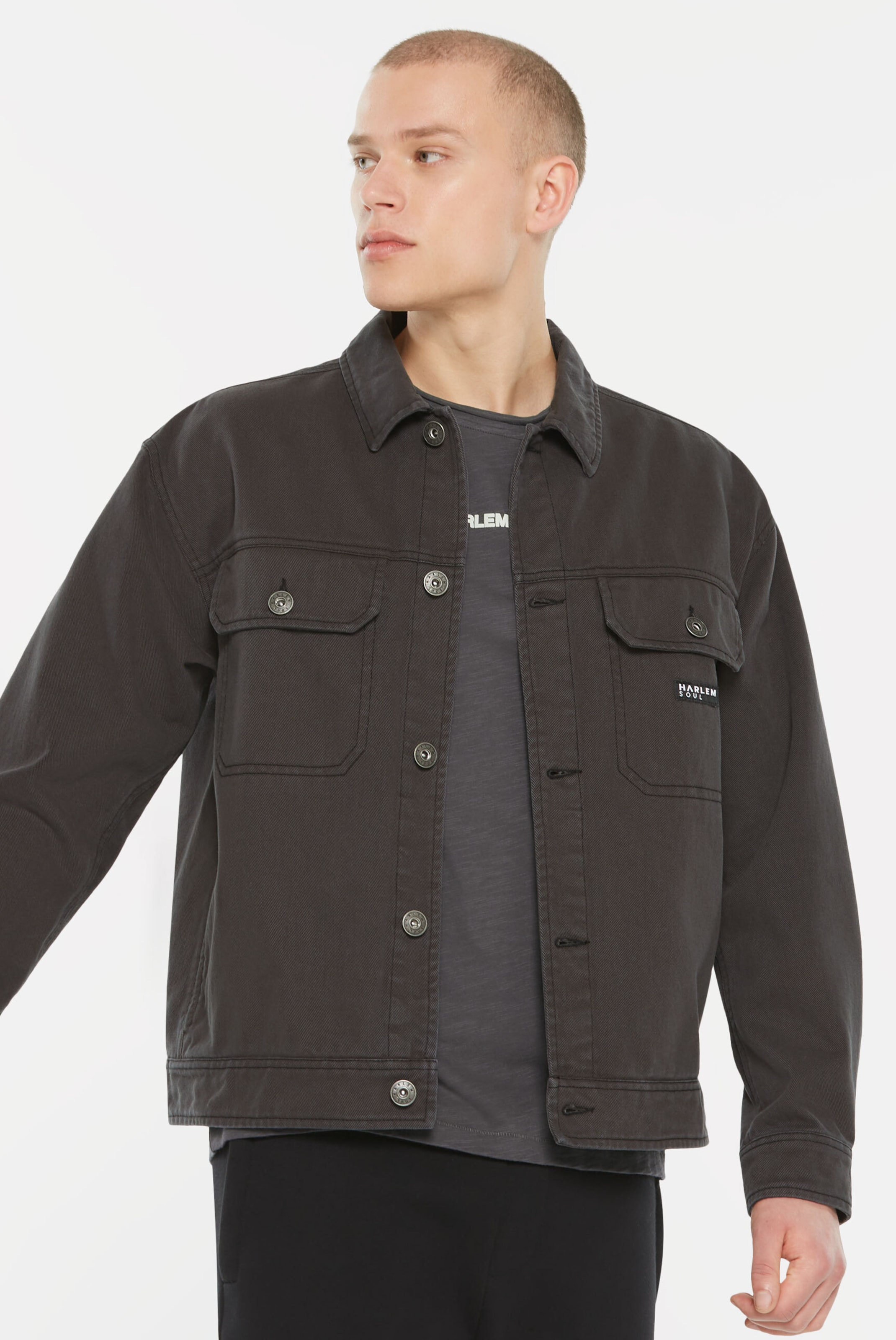 Harlem Soul Winter Jacket in Grey: front