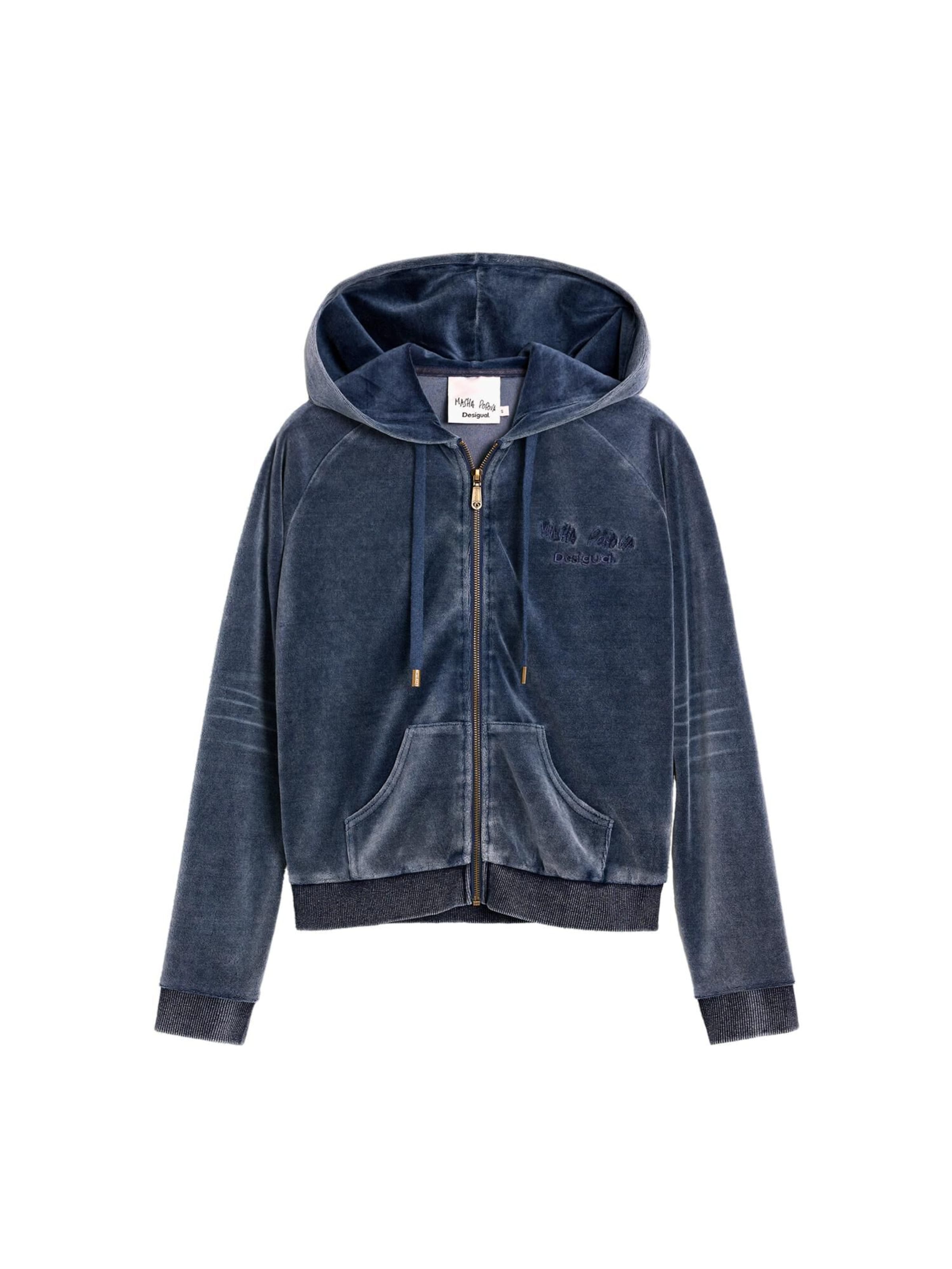 Desigual - Casaco em moletão 'Masha Popova' em azul: frente